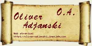 Oliver Ađanski vizit kartica